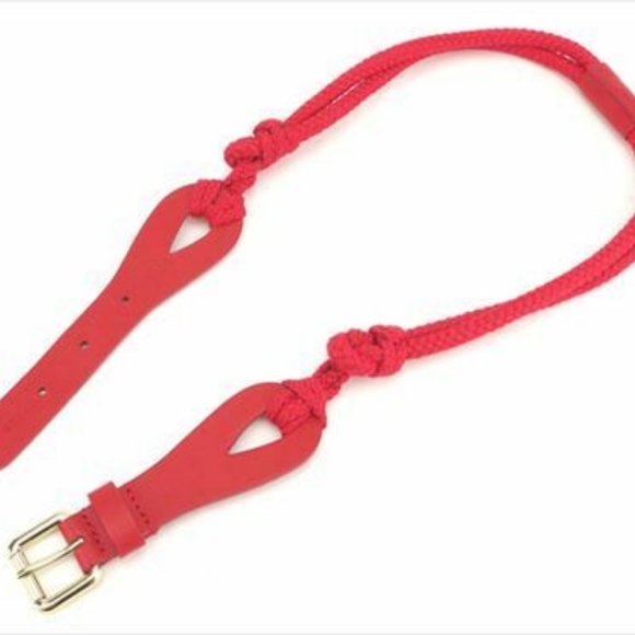 Red Valentino belt Red Gold Leather Gold Hardware Woman Authentic Used C3427 main image 4